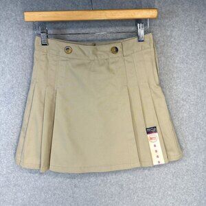 French Toast Skort Girls School Uniform Khaki Size 8 Pleated Adjustable Waist